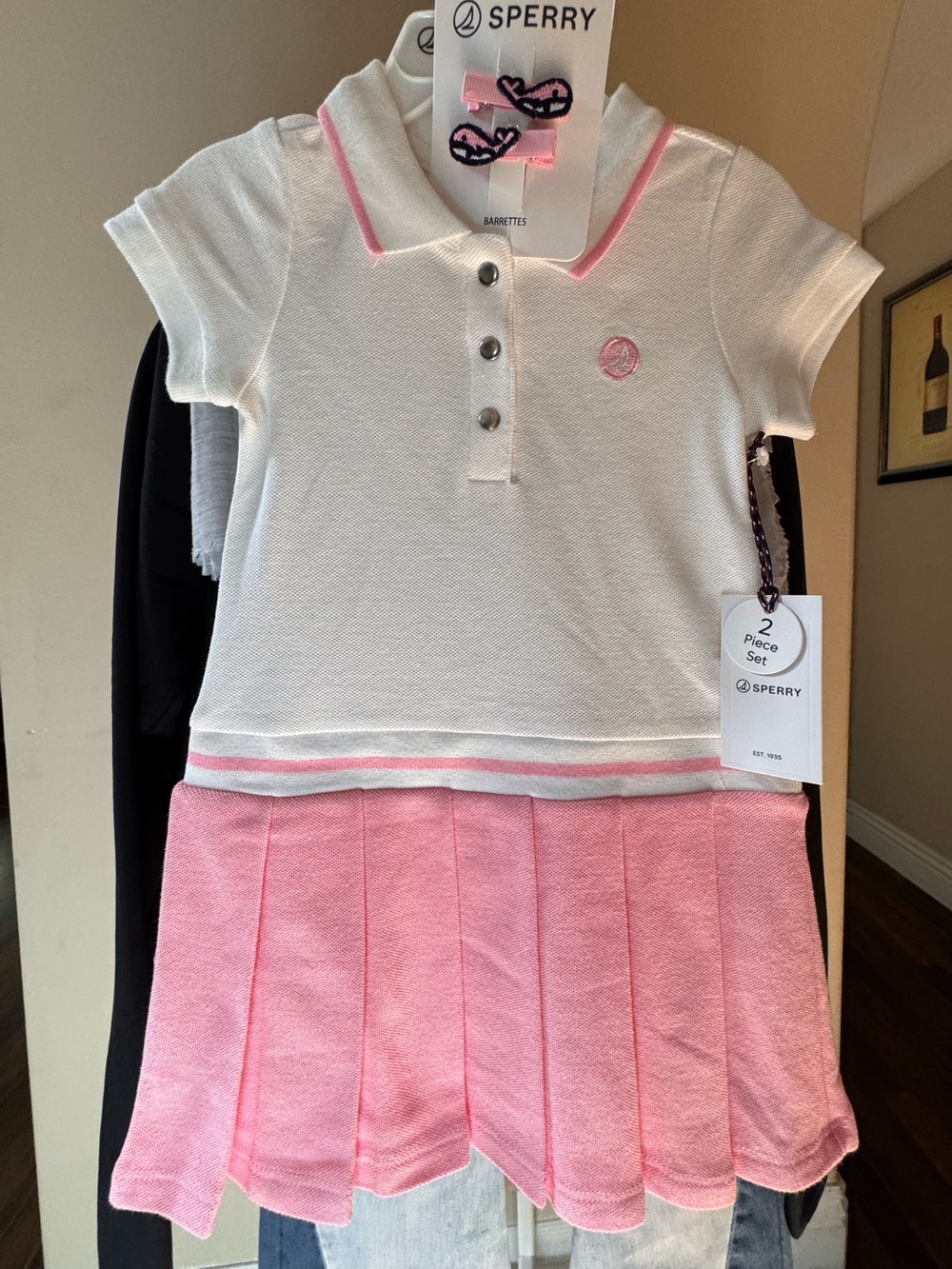 ✅NEW “Sperry” Polo Jersey Dress with Hair-clips